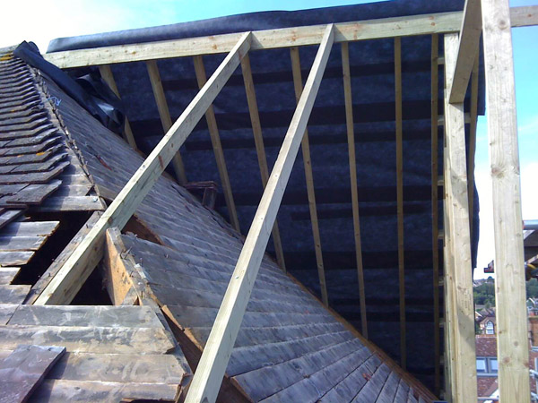 Part build loft conversion roof work